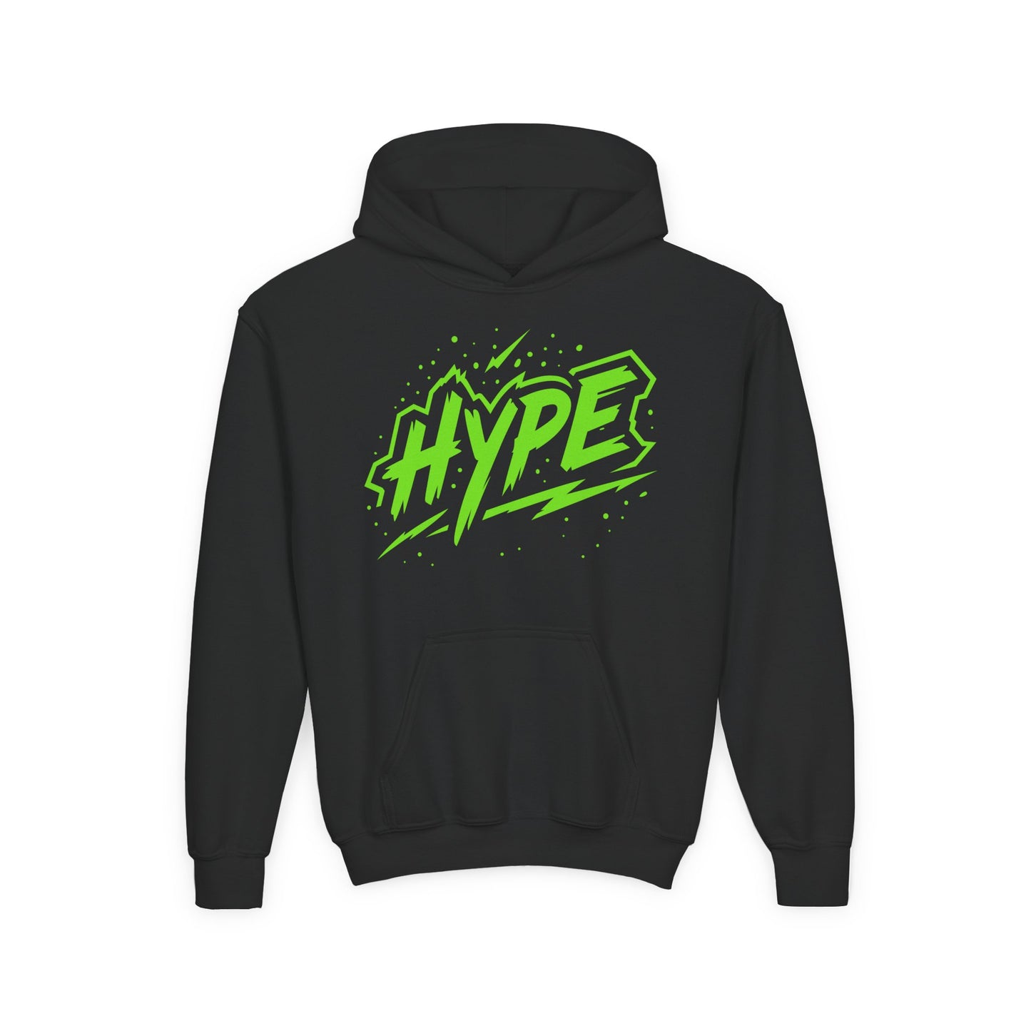 Youth Heavy Blend Hooded Sweatshirt - Green HYPE Graphic