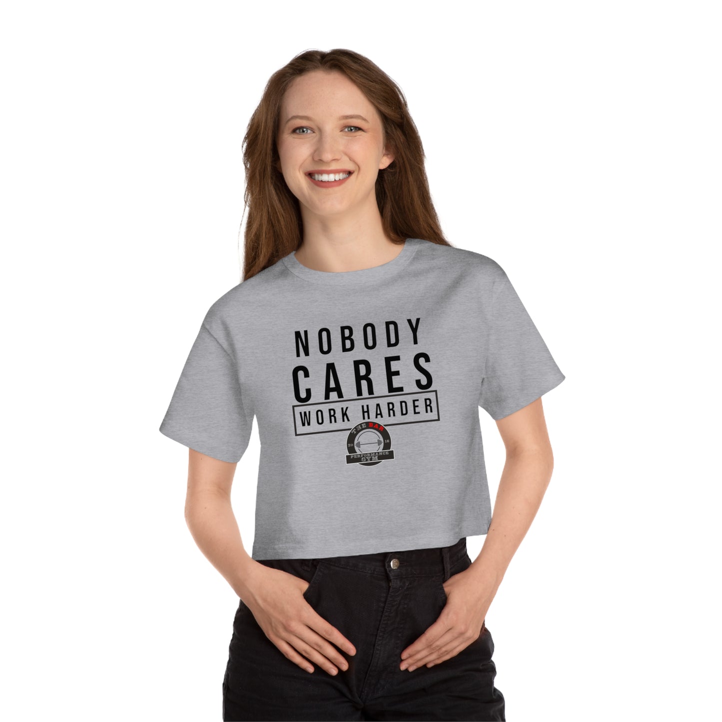 Nobody Cares Champion Women's Cropped Tee