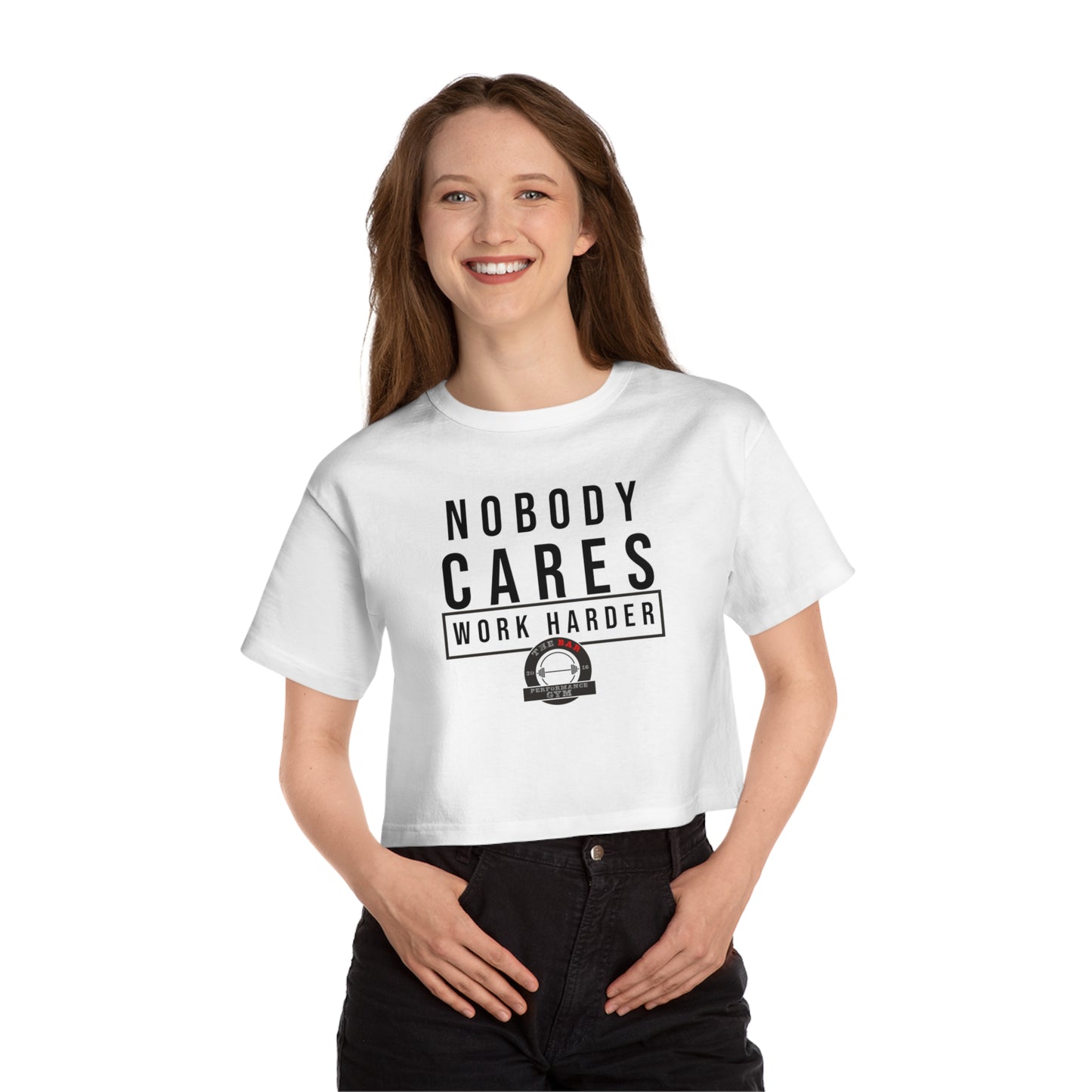 Nobody Cares Champion Women's Cropped Tee