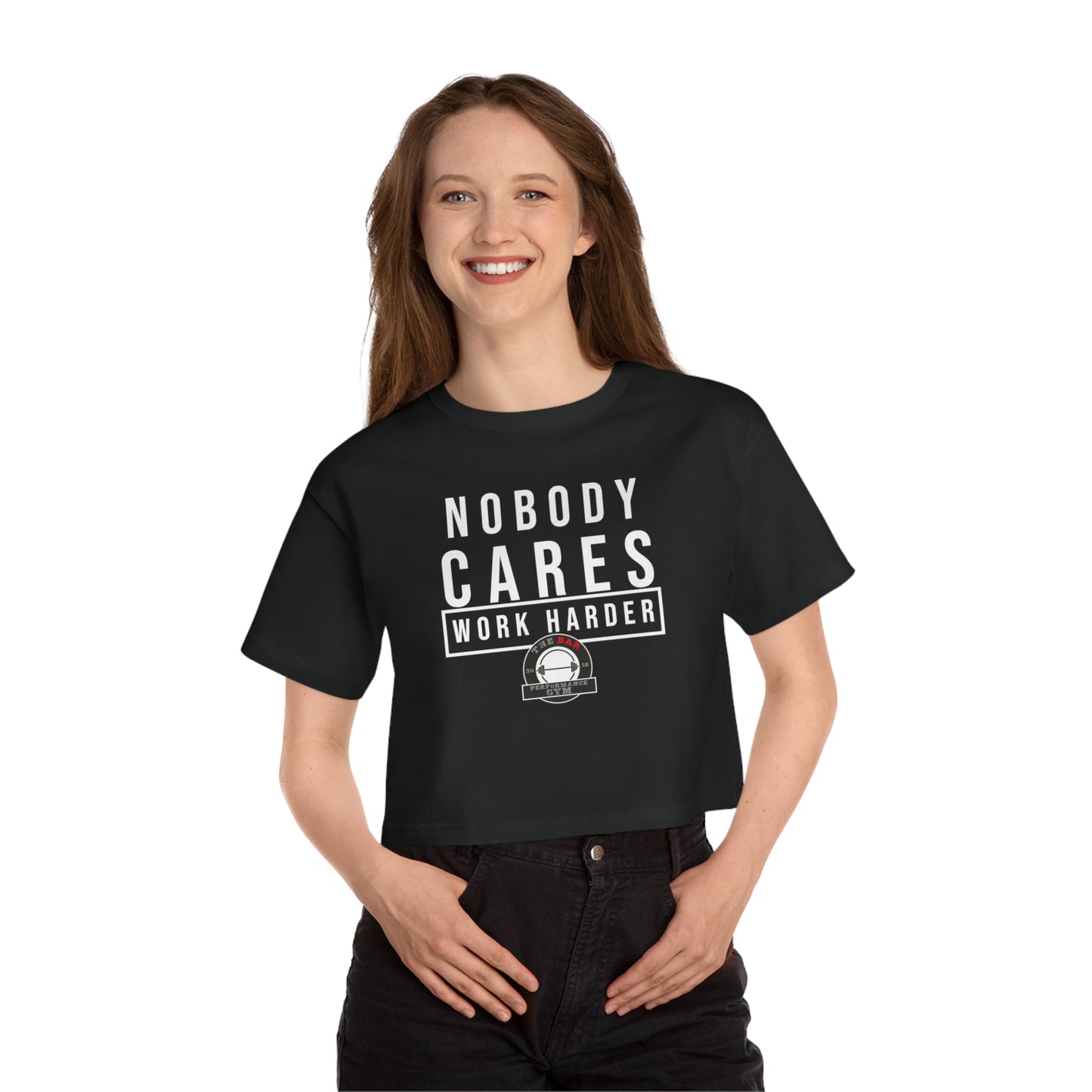 Nobody Cares Champion Women's Cropped Tee