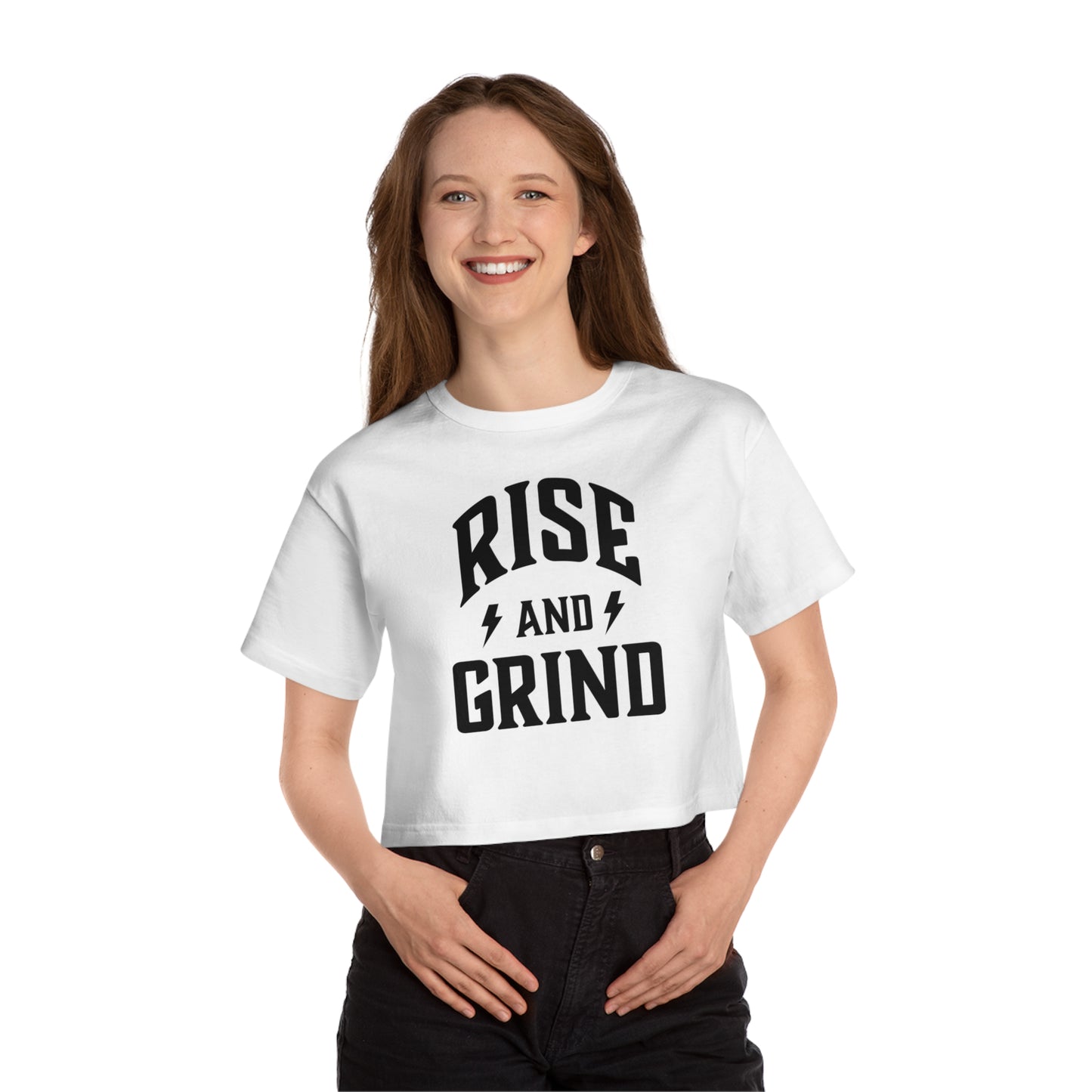 Rise & Grind Women's Champion Cropped Tee