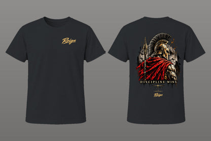 Spartan REIGN Elements of Resolve — corrected front and back tee mockup